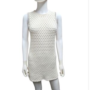 GUEST IN RESIDENCE | Cream Open Knit Mini Dress Tunic Size Small NWT